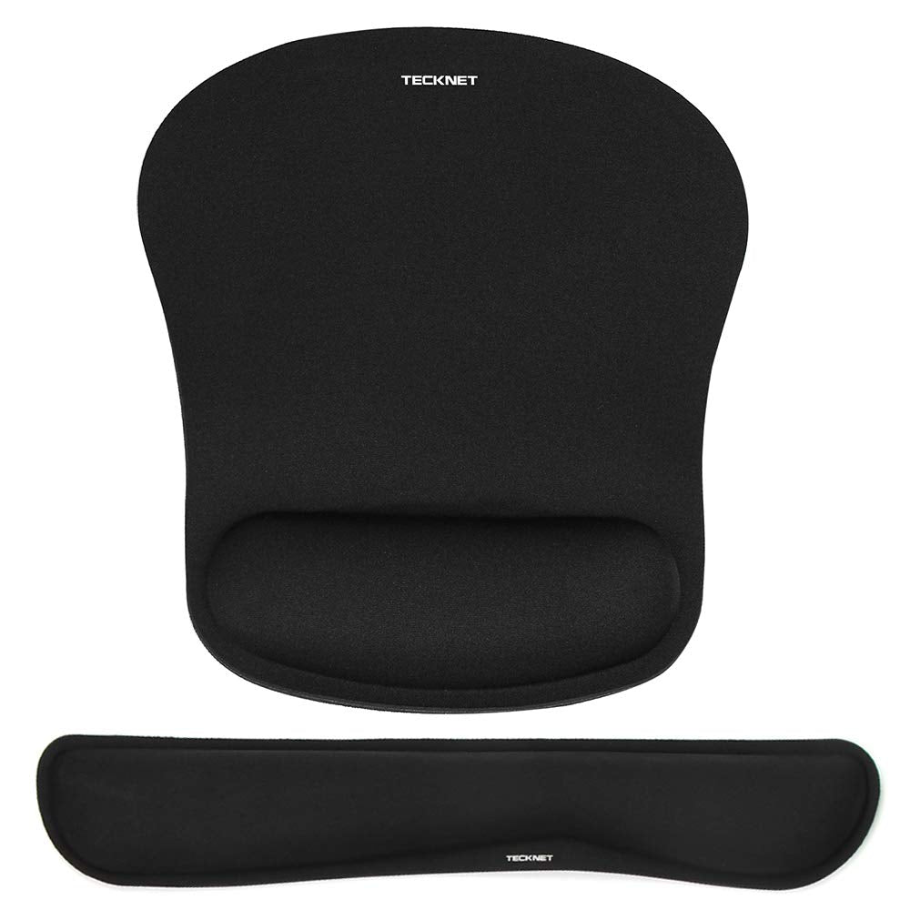 TECKNET Mauspad mit Handauflage, Ergonomische Memory Foam Tastatur Handgelenkauflage mit Mauspad 2-i