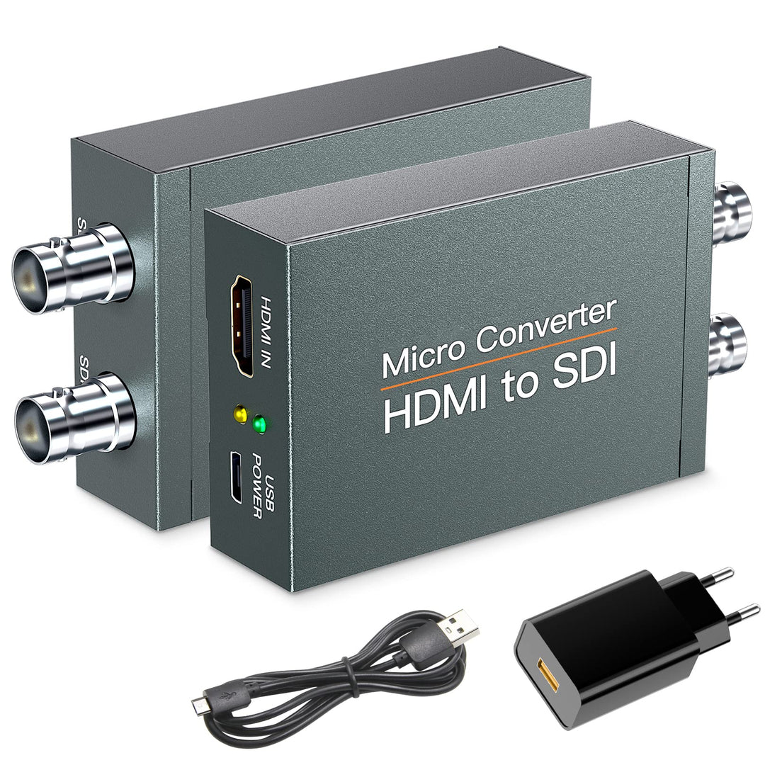 SHUITING HDMI zu SDI Konverter, HDMI auf 3G-SDI/HD-SDI, Audio Embedder 2 Wege SDI Konverter Dual SDI