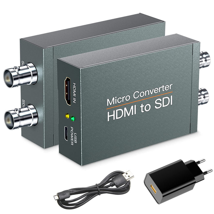 SHUITING HDMI zu SDI Konverter, HDMI auf 3G-SDI/HD-SDI, Audio Embedder 2 Wege SDI Konverter Dual SDI