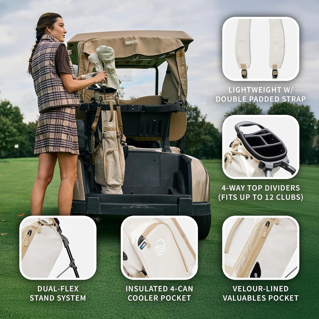 Sunday Golf EL Camino Tasche – Leichte Tasche mit Gurt und Ständer – Einfach zu tragen – Par 3 und S