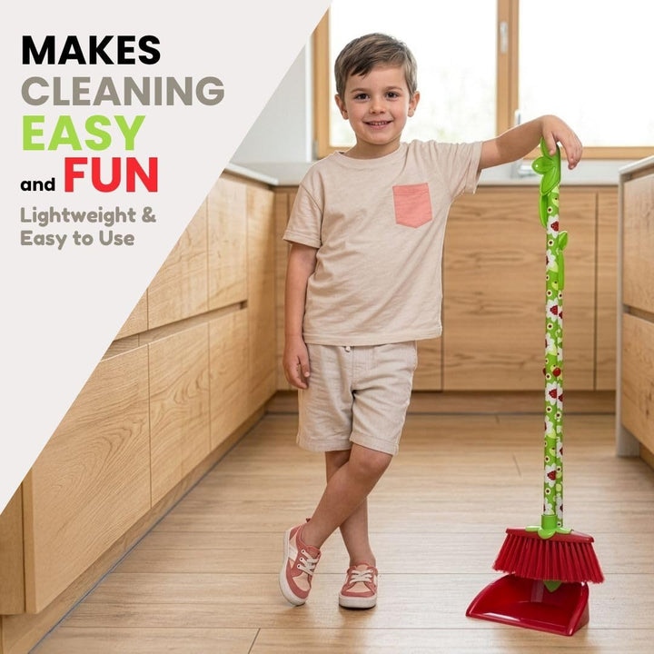 VIGAR Ladybug Kombi-Set mit Besen und Kehrschaufel für Kinder, Reinigungsset für Kinder, Besen mit S