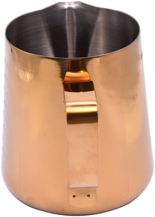 Hoshen Espresso-Krug (350 ml), Edelstahl innen und aussen, Blumen-Zugbecher, Kaffeekunststift, Latte
