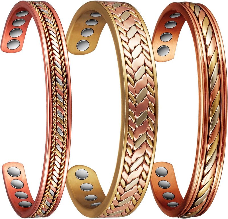 EnerCoppeX Magnetische Armbänder aus reinem Kupfer, 6,5 Zoll (6,5 Zoll) für Damen, Tür 8 Magnete, ko