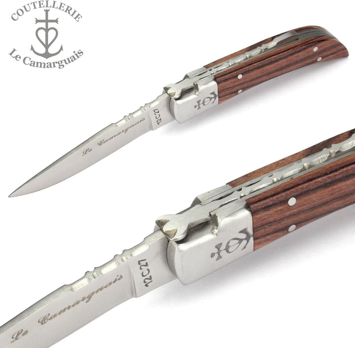 Le Camarguais 10 cm Taschenmesser 20003 - Griffschalen Palisander - Klinge 9 cm Stahl 12C27-1 Backe