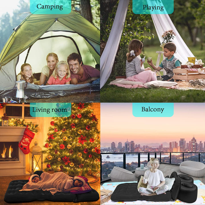 SAYGOGO Aufblasbare Auto Luftmatratze/Reisebett, verdicktes Campingbett, Isomatte mit Auto-Luftpumpe