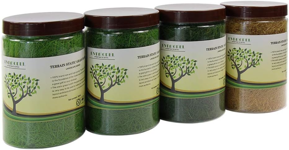 4 Flaschen*35g Grün 12mm Streugras Wiese Static Grass Powder Modellbahn Layout Gras Natürliche Farbe