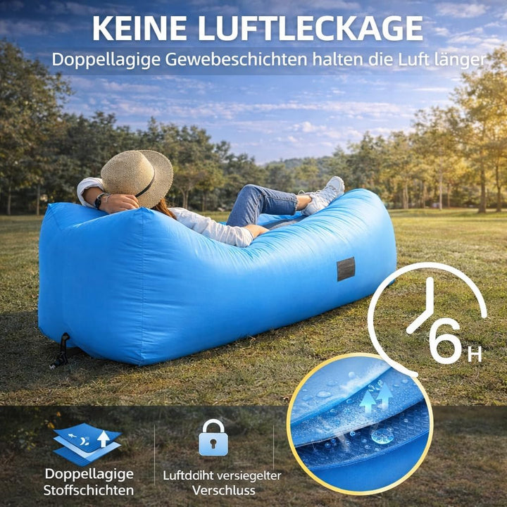 AngLink Luftsofa, 2022 Neu Kissenentwurf Wasserdichtes Aufblasbares Sofa Air Lounger mit 2 Lufteinla
