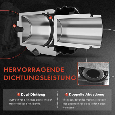 Frankberg 2x Bremssattel Bremszange Vorne Links Rechts Kompatibel mit Transporter II 1.6L-2.0L 1967-