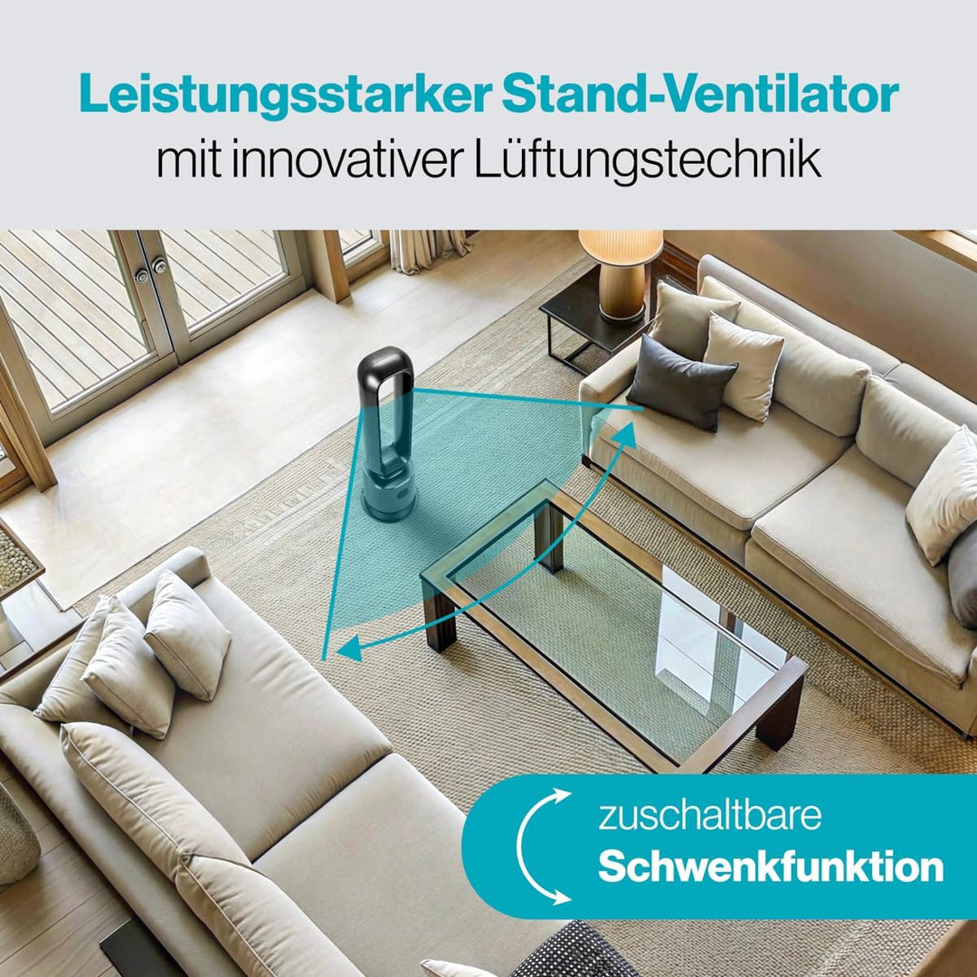 ProfiCare® Ventilator leise | flügelloser Turmventilator | mit Schwenkfunktion | 86cm hoch | inkl. F