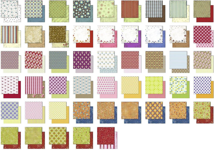 Ursus 71800099 - Design-Papier "Retro", Mix mit 50 Blatt beidseitig bedrucktem Motiv-Papier, 190 g/m