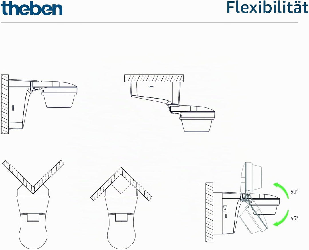 Theben 1010510 theLuxa S360 WH - Bewegungsmelder (PIR) - Automatische Beleuchtungssteuerung - Impuls