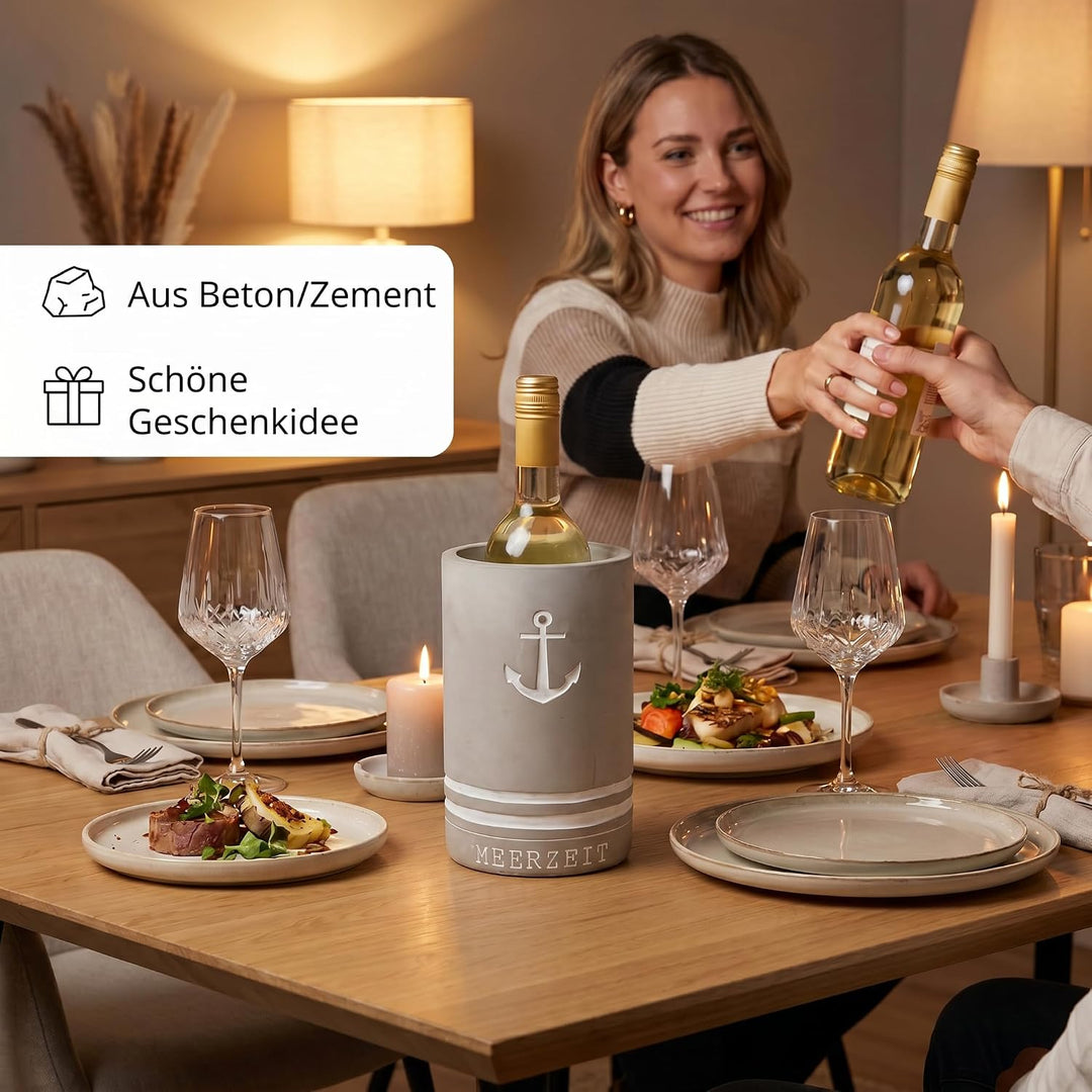 Weinkühler Beton Sektkühler Flaschenkühler Getränkekühler Weissweinkühler | CULT at home Tischdeko W