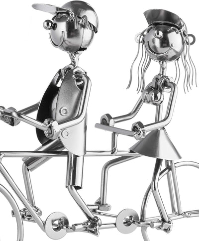 Brubaker Flaschenhalter Paar auf Tandem Fahrrad Metall Skulptur mit