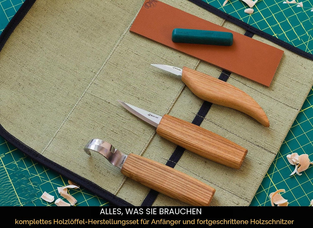 BeaverCraft S17 Holzschnitzwerkzeug-Set zum Löffelschnitzen - Schnitzset Löffelschnitzen-Kit Holzsch