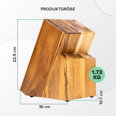 Coninx Messerblock ohne Messer - Akazienholz Knife Block - Universal Messerblock Holz - Einfache Küc