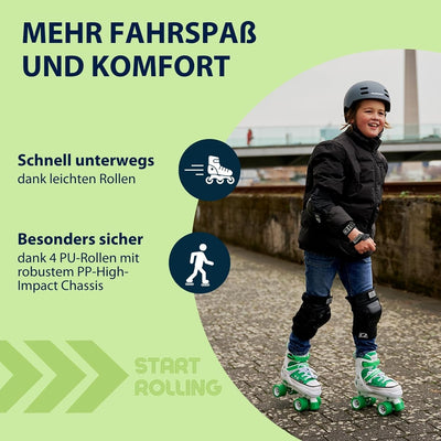 HUDORA Roller Skates, Sneaker für Kinder und Jugendliche - Grössenverstellbare Rollschuhe - Komforta