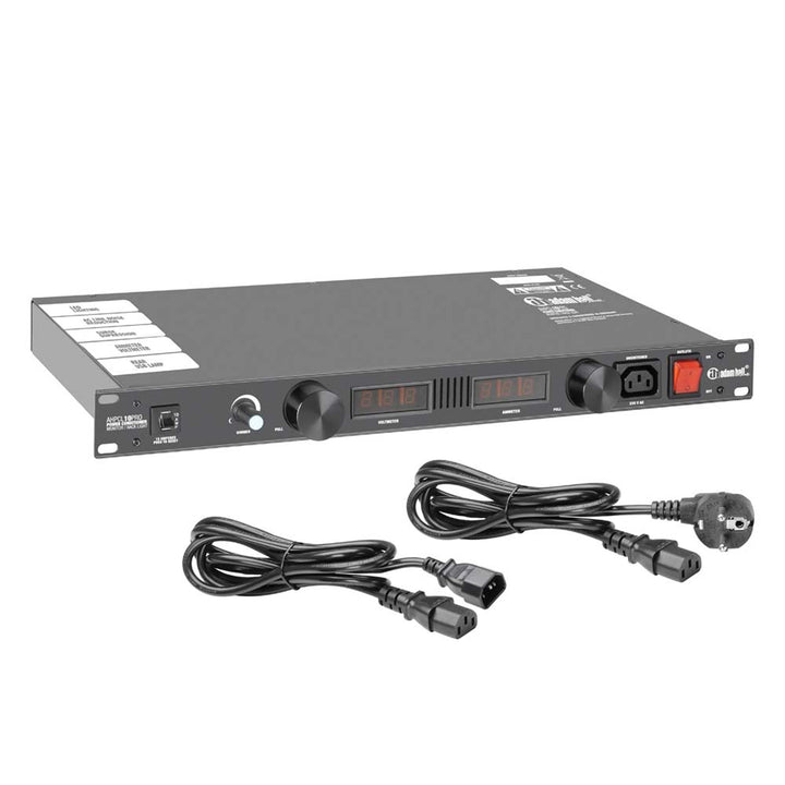 Adam Hall 19" Parts PCL 10 PRO - Power Conditioner mit Volt- und Amperemeter, Display und Rack-Beleu