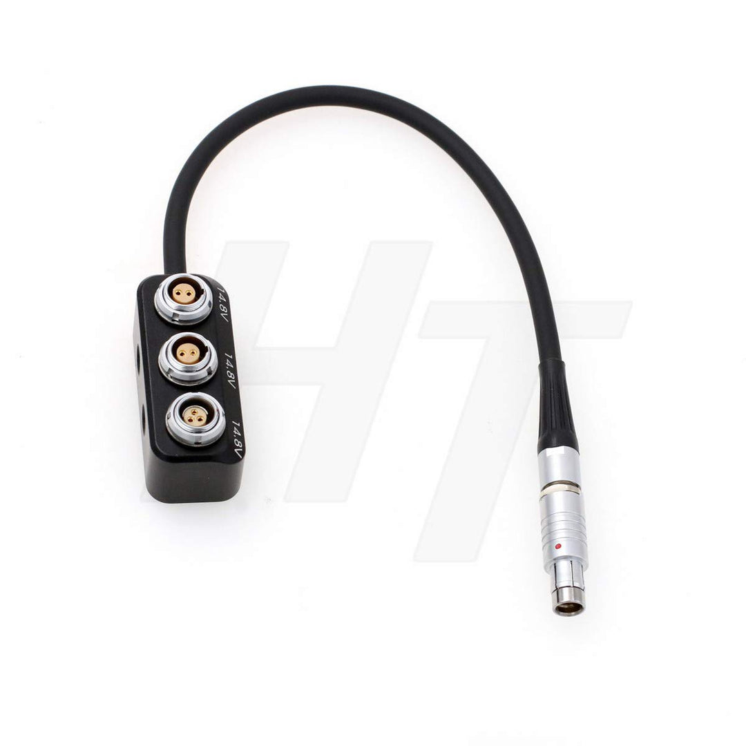 HangTon Stromverteiler Kabelbox RS 3-polig Stecker auf 2 x 0B 2-polig 1 x fischer RS 3-polig Buchse