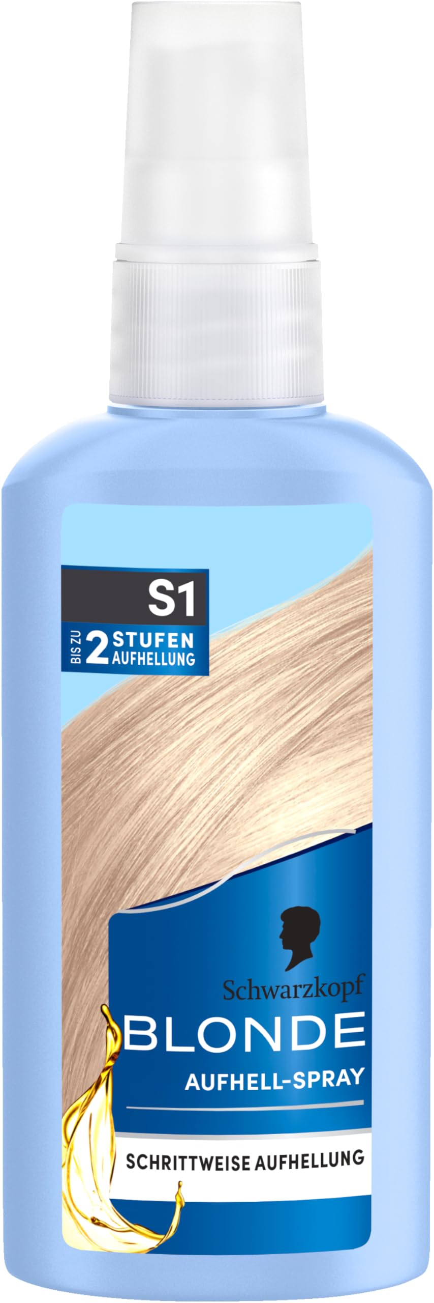 Schwarzkopf Blonde Aufheller S1 Stufe 3 (125 ml), Aufhellspray zum Haare aufhellen um bis zu 2 Stufe
