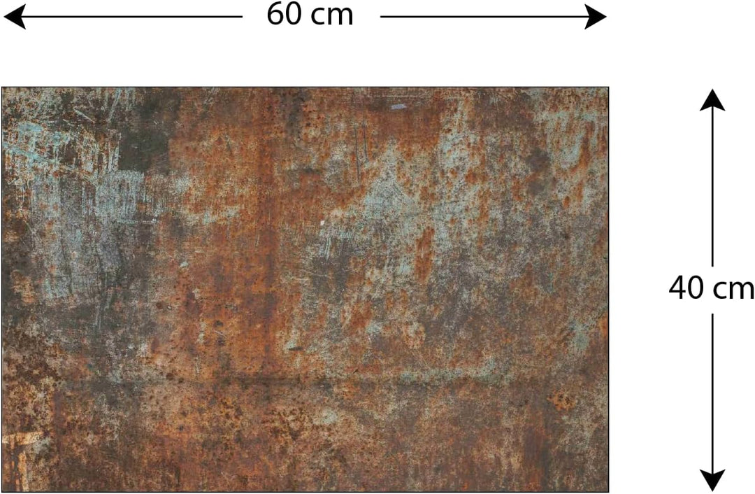 ALLboards Glas Magnettafel Rost Korrosion Gitter Ablagerung Rostfarbe 60x40cm Glasbild Memoboard aus