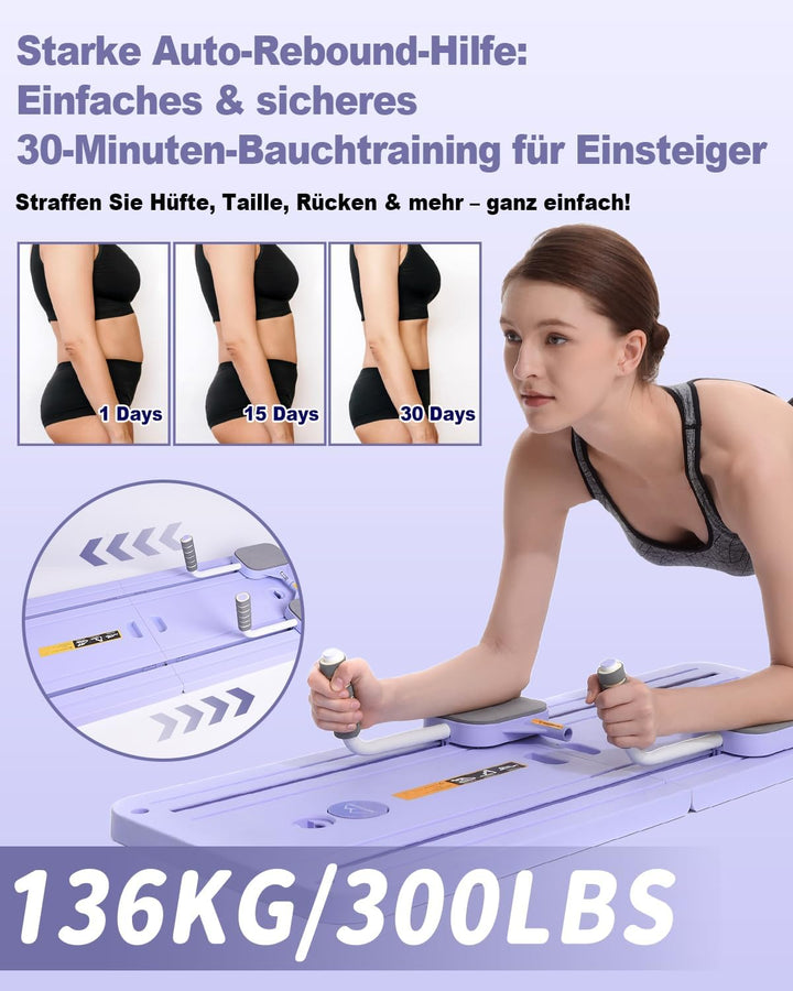 AMAZINGHOME Pilates Board mit automatischem Rückprall – Faltbares Core-Trainingsgerät für Zuhause, i