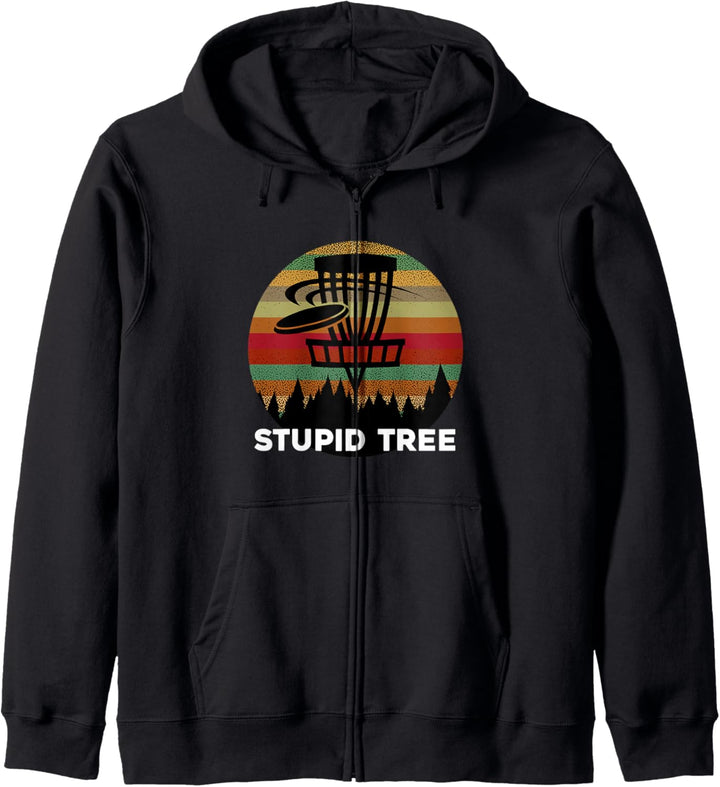 80s Retro Vintage Lustig Stupid Tree Disc Golf Geschenk Kapuzenjacke