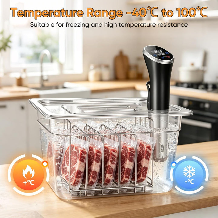 Sous Vide Behälter, 11L Sous Vide Container mit Deckel und Rack für Sous-Vide Stick Garer Mehrere Ma