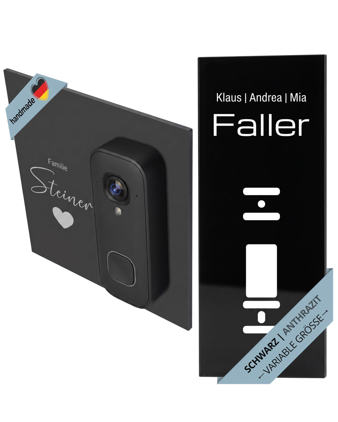 Klingelschild fürBlink Videotürklingel 2K+ (festverdrahtet, neueste Gen.) personalisiert – Acrylglas