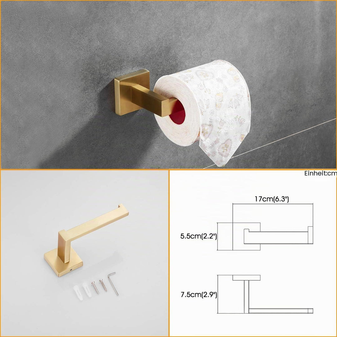 Beelee Badezimmer Hardware Set 5 Stück Golden gebürstet, Wandmontage Modernes Badezimmerzubehör 304