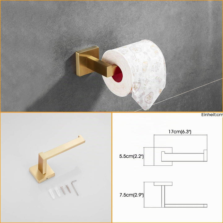 Beelee Badezimmer Hardware Set 5 Stück Golden gebürstet, Wandmontage Modernes Badezimmerzubehör 304