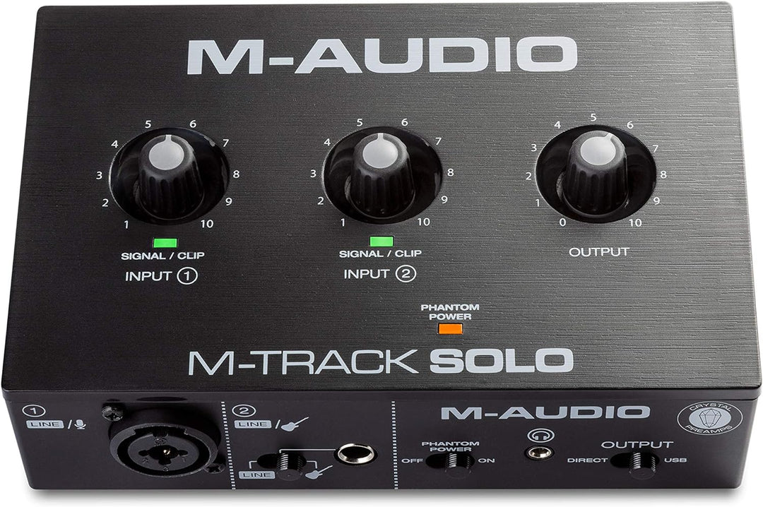 M-Audio M-Track Solo – USB Audio Interface für Aufnahmen, Streaming und Podcasting & Adam Hall Cable