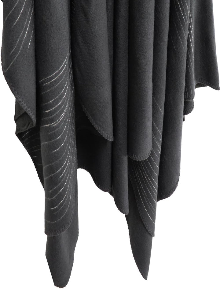Shmily Girl - Damen Poncho Habe Gestrickt Überdimensionalen Decke Kap-Schal Einheitsgrösse Buntes Ga