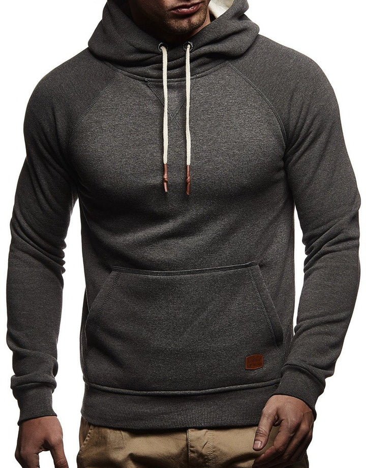 Leif Nelson Herren Pullover Hoodie Kapuzenpullover Longsleeve Basic Sweatshirt Sweater LN8153 S Anth