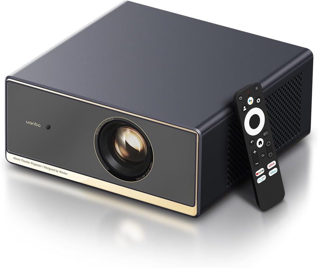 Smart Beamer 4K Heimkino Projektor, Google TV/Netflix/1100ANSI, HDR10, Autofokus Trapezkorrektur, 2.