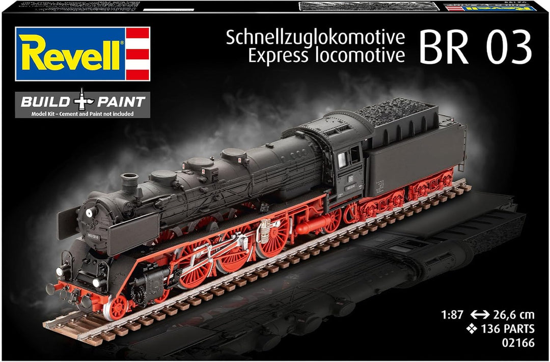 Revell Modellbausatz I Schnellzuglokomotive BR03 I Detailreicher Level 5 Bausatz I 136 Teile I Masss