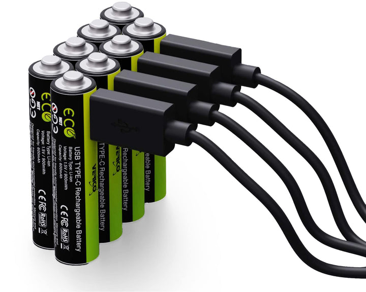 VERICO LoopEnergy AAA 900 Wiederaufladbare USB-C Batterie AAA 1,5V 900mWh (600mAh) Li-Ion, Schnellla