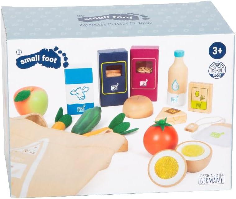 small foot Lebensmittel-Set vegetarisch "fresh" aus Holz, Spiellebensmittel-Set und Rollenspielzeug,
