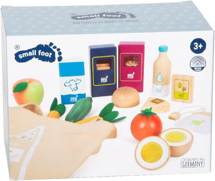 small foot Lebensmittel-Set vegetarisch "fresh" aus Holz, Spiellebensmittel-Set und Rollenspielzeug,