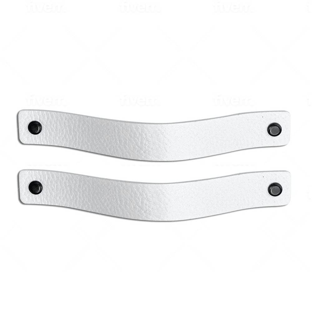 Brute Strength - Ledergriffe für Möbel - Weiss - 2 Stück - 20 x 2,5 cm - Schrankgriff, Türgriff für