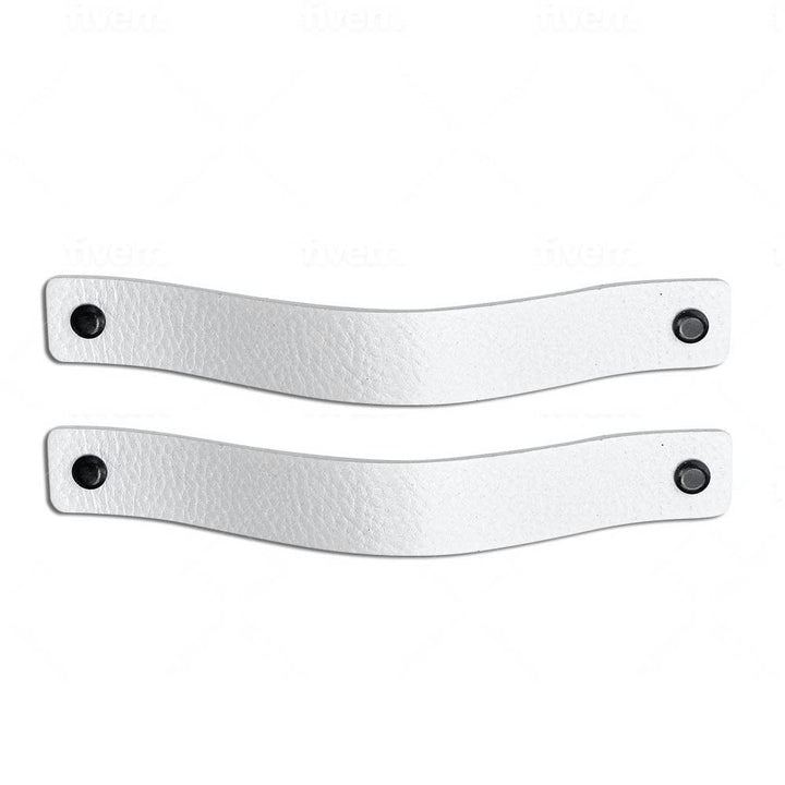 Brute Strength - Ledergriffe für Möbel - Weiss - 2 Stück - 20 x 2,5 cm - Schrankgriff, Türgriff für