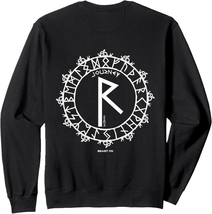 Wikinger Rune RAIDHO Rücken Motiv Nordische Rune Fitness Gym Sweatshirt