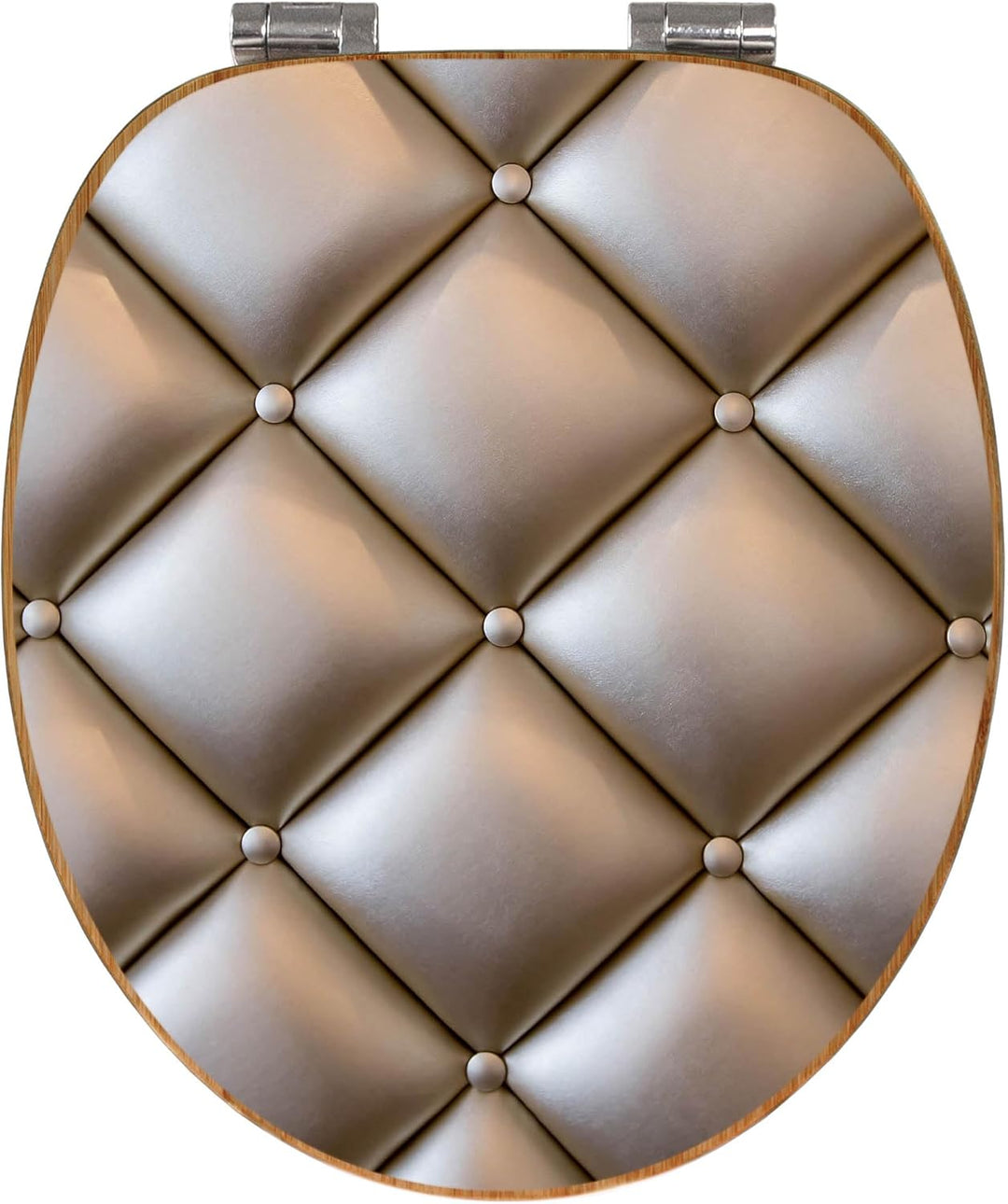 banjado® Design WC Sitz Bambus Absenkautomatik mit Motiv Polster Bronze/Toilettendeckel mit Absenkau