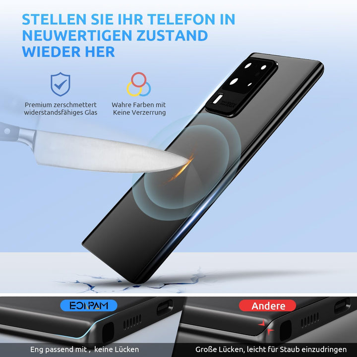 Eonpam Akkudeckel für Samsung Galaxy S20 Ultra G988 Rückseite Glas Backcover Ersatz Reparatur Set mi