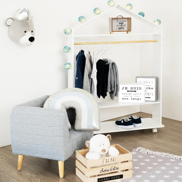 Kinderkleiderschrank mit Rollen - Weiss - Atmosphera créateur d'intérieur cm Weiss, cm Weiss