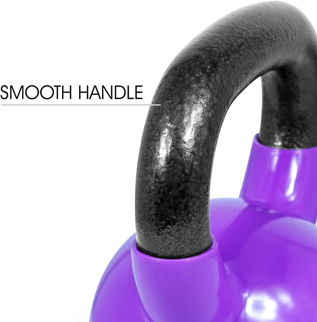 Yes4All 2-20kg Kettlebell aus Gusseisen, mit Vinylbeschichtung, Schwunghantel, Kugelgewicht M. 4.5 +