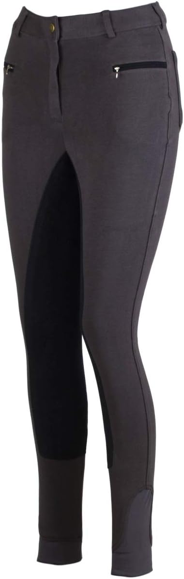 RL24 Damen Reithose Vollbesatz Flex BASICLINE 52 Dunkelgrau/Schwarz, 52 Dunkelgrau/Schwarz