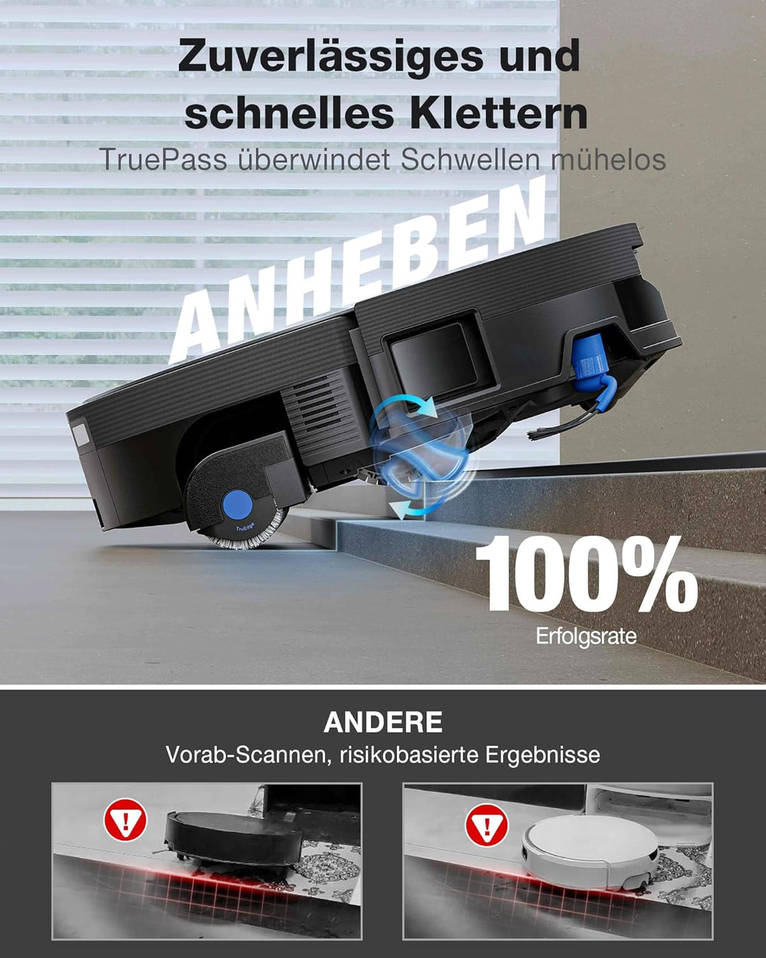 ECOVACS X12 OMNICYCLONE Saugroboter mit Wischfunktion, Blast & 22.000 Pa, FocusJet-System zur Flecke
