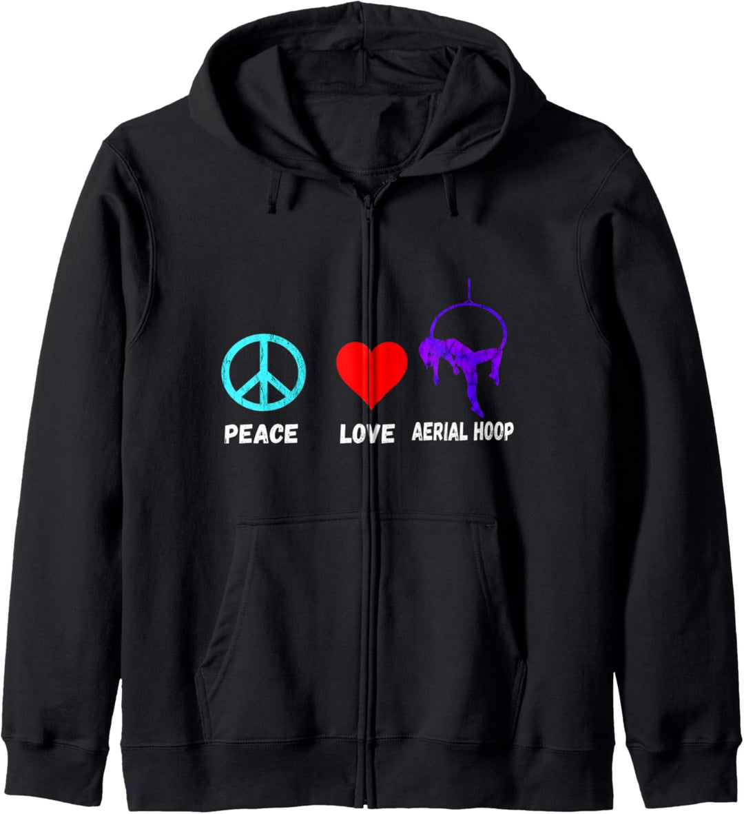 Luftakrobatik Aerial Hoop Peace Love Pole Dance Luftakrobat Kapuzenjacke