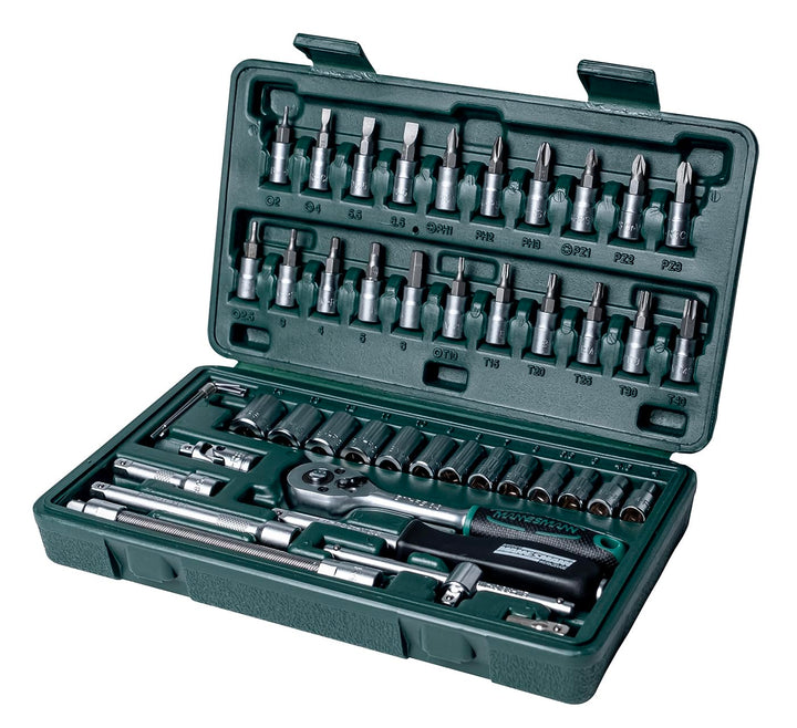 Brüder Mannesmann Werkzeug M 2040 Steckschlüsselsatz 1/4", 46-tlg Single, Single