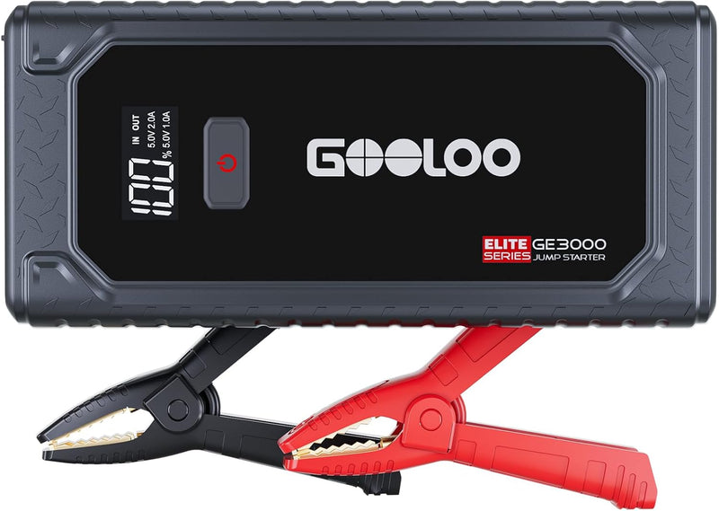 GOOLOO GE3000 Starthilfe Powerbank, 3000A Booster Auto Starthilfe Für 12V(Höchststart von 8,5L Benzi